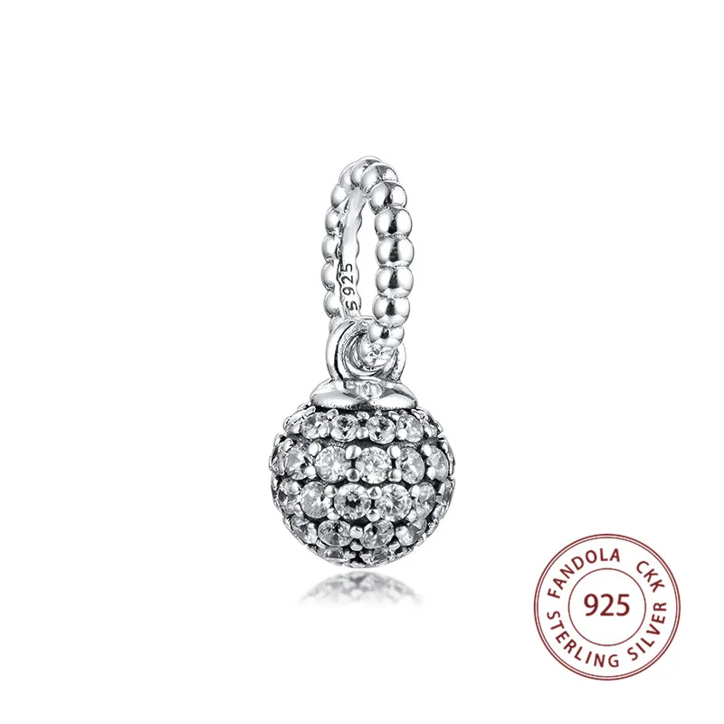 Pave Ball Charms Pendant Crystal Beads 