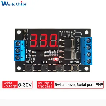 

ZK-TD4 Trigger Cycle Timing Delay Relay Module 5V 12V 24V 15A 400W Dual MOS Control Switch LED Display For Motor/LED Strip