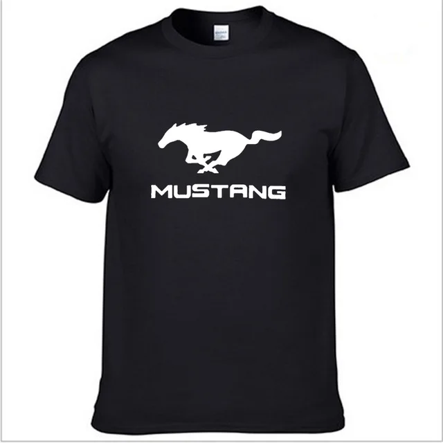 Мужская футболка с коротким рукавом и логотипом Mustang, летняя повседневная мужская однотонная хлопковая футболка, модная мужская одежда в стиле хип-хоп Харадзюку