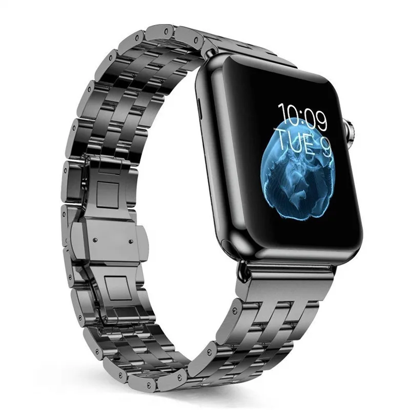 Браслеты из нержавеющей стали для Apple Watch Series 4, 5, 44 мм, 40 мм, мужской браслет, ремешок для iWatch Series 3, 4, 538 мм, 42 мм, для женщин