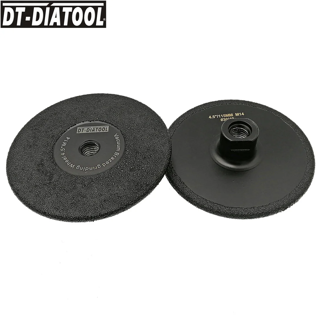 DT-DIATOOL 2 шт. M14 вакуумной пайки Алмазный плоский шлифовальный диск#30/40 для шлифовки формирования фаски гранита мрамора бетона