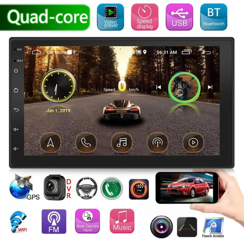 VODOOL SWM 9218S двойной 2 DIN четырехъядерный Автомобильная магнитола на андроид 7 дюйм