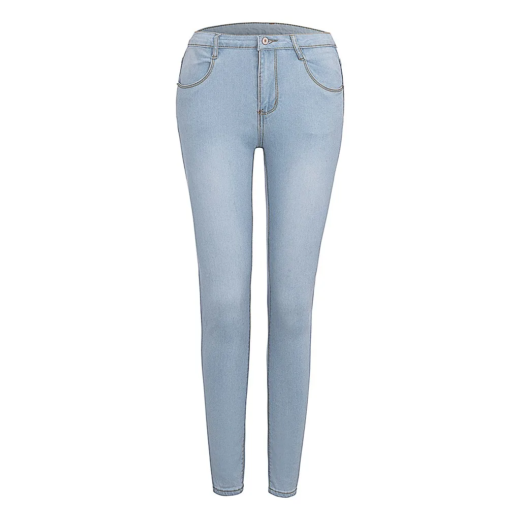 New Blue Jeans Pancil Pants Women High Waist Slim Denim Jeans Casual Stretch Skinny Trousers Jeans#y3