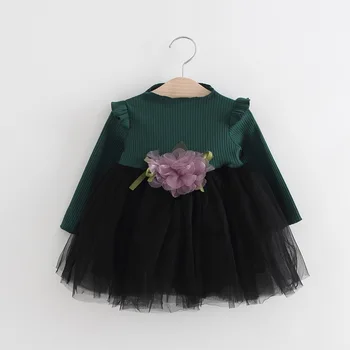 

Baby girls 0-2years high quality Lace Lady‘s Waist Flower long sleeve Spring&Autumn dress 20200508-4