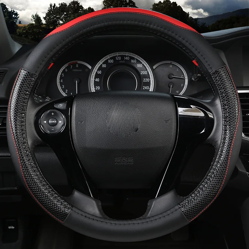 

Four Seasons Universal Leather Anti-slip Car Steering Wheel Cover Wear-Resistant And Durable Circle Grip Cover