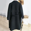 2022 Autumn Winter Black woolen Coat Women's Clothing fashion Women Jacket loose belt long overcoat female casual wool Coat ► Photo 2/6