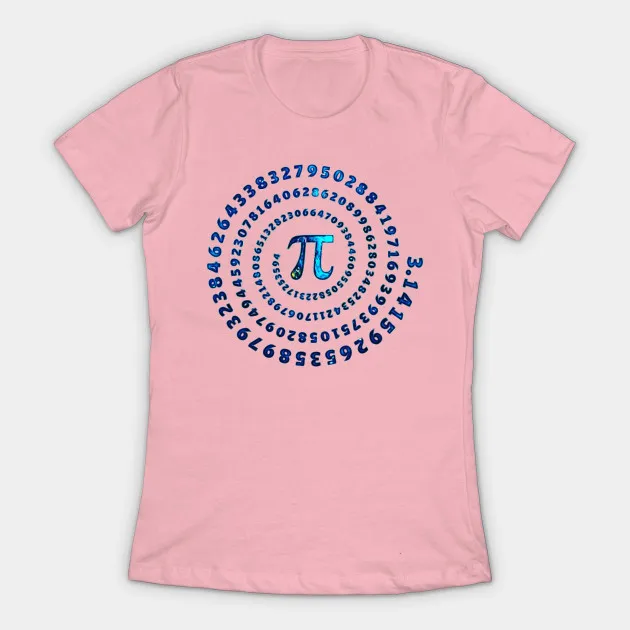 Pi спираль, математика, Pi день, математика, Для женщин футболка