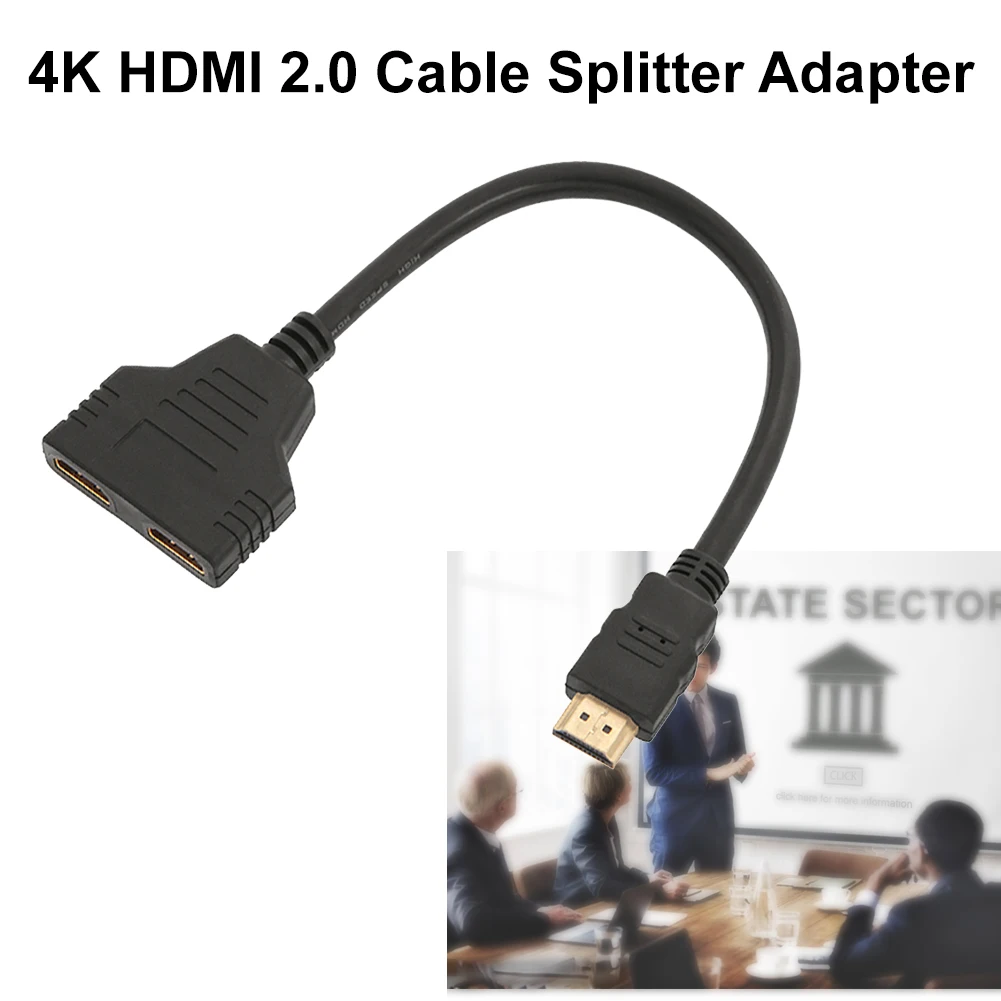 4K HDMI 2,0 кабель сплиттер адаптер 1 в 2 Выход HDMI штекер 2 HDMI конвертер UHD поддержка Ultra HD 3D