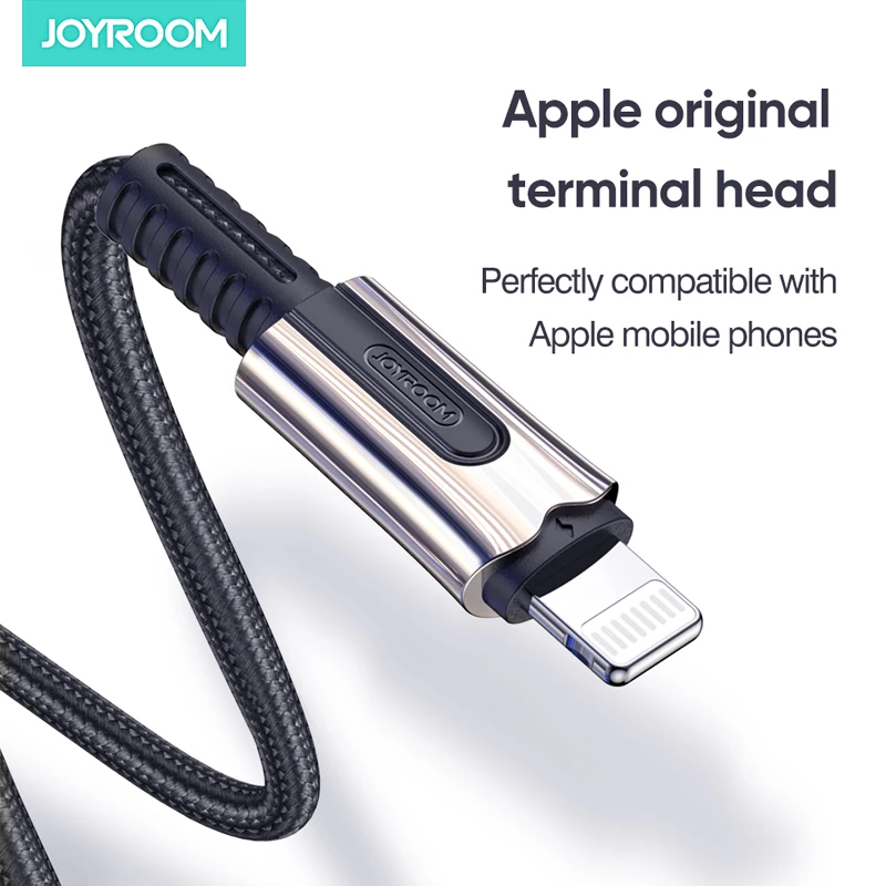 JOYROOM 1,2 м кабель Быстрая зарядка данных линии передачи 2-в-1 из цинкового сплава, цинковый сплав нейлоном для производства Iphone11 Pro Max Xs Max X8 Max Ipad Ipod