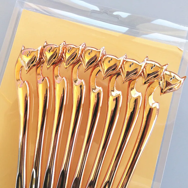 8pcs Gold aluminum Knitting needles and Crochet tools and accessories  Crochet hooks so weave Hooks and