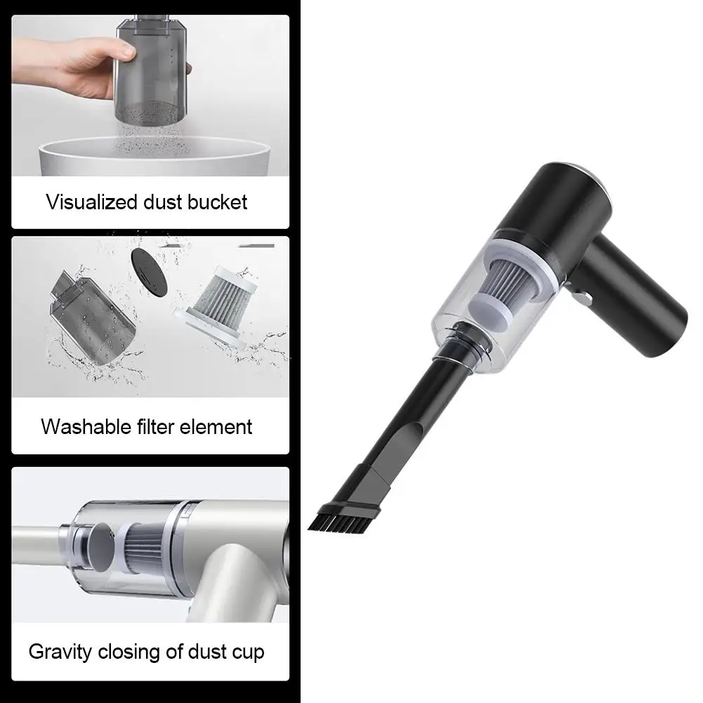 120W Car Mini Vacuum Cleaner Small Hand-held Cleaner USB Rechargeable Universal Car Home
