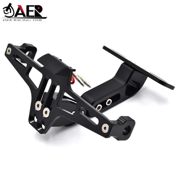 

JAER Bike Adjustable Angle Aluminum License Number Plate Holder Bracket for Yamaha R1 R6 R3 FZ1 FZ6 MT07 MT09 XJ6 Sprot Bikes