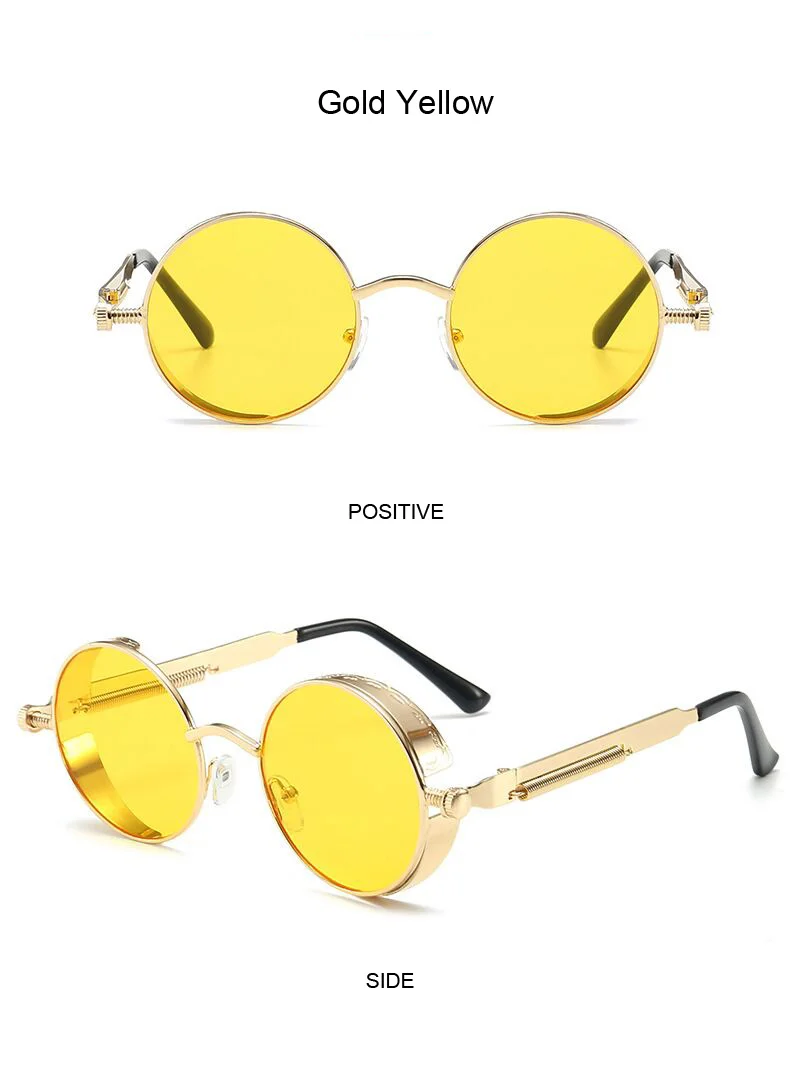 Classic Gothic Steampunk Sunglasses Women Brand Designer Vintage Round Metal Frame Sun Glasses Female Male High Quality UV400 square sunglasses women