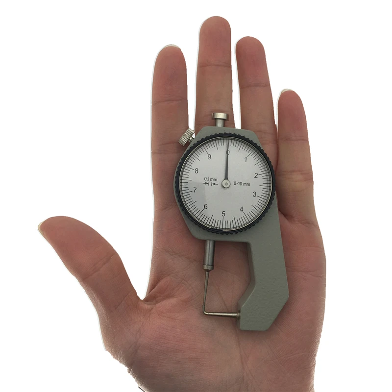 Dial Thickness Gauges 0-10mm/20mm 0.1mm Precision Aluminum Alloy Leather Paper Width Meter Tester