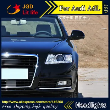 

Car styling LED HID Rio LED Audi A6L a6 headlights case for Audi A6L a6 headlight 2005-2011 Bi-Xenon Lens low beam