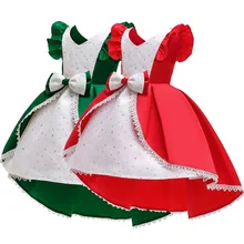 Летнее платье принцессы с бантом для девочек, вечернее платье на день рождения, платье, платье-пачка для девочек