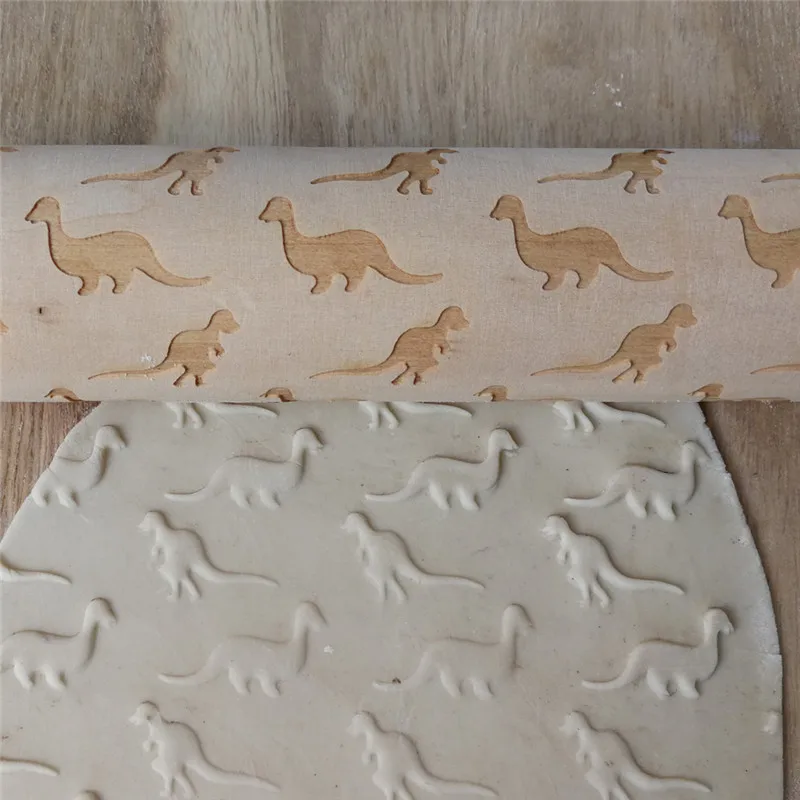 Wooden Tools Home DIY Props Cute Christmas Embossing Easter Cookies Baking Biscuit Cake Roll