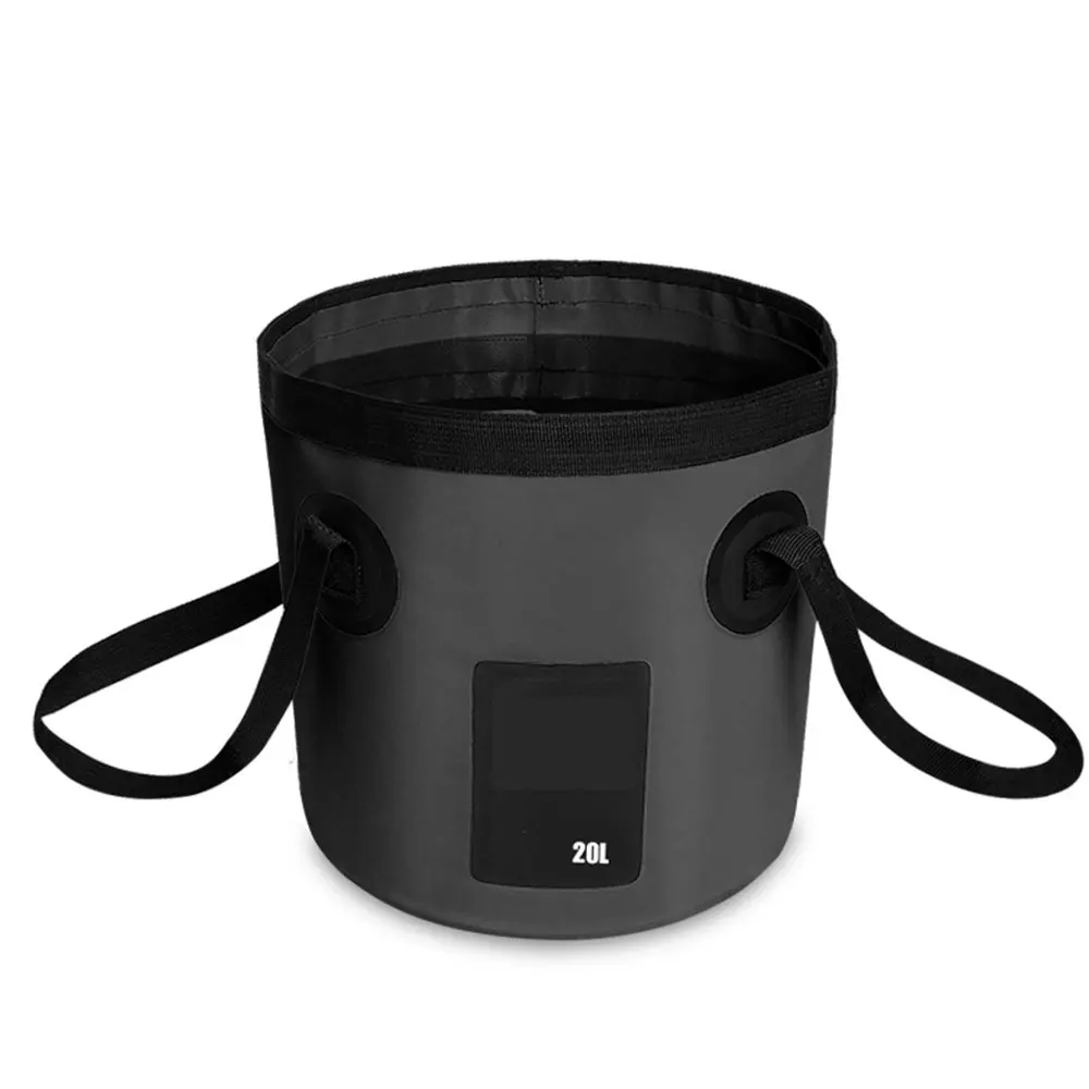 Black Practical 5 Color Waterproof Fabric Wash Basin Camping Folding Bucket Fishing Bucket Outdoor Collapsible Sink - Цвет: Black