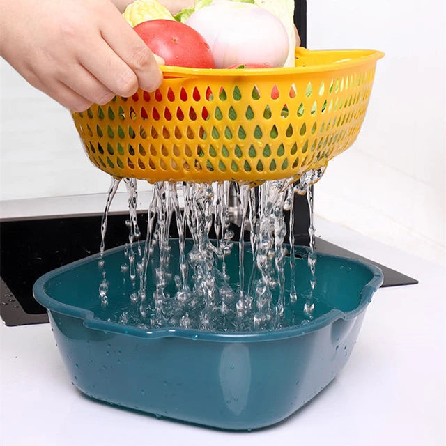 Panier de vidange multifonctionnel, pour le lavage des fruits et légumes,  passoire, Classification du bassin, outil de stockage, Gadget de cuisine,  1/3 pièces - AliExpress