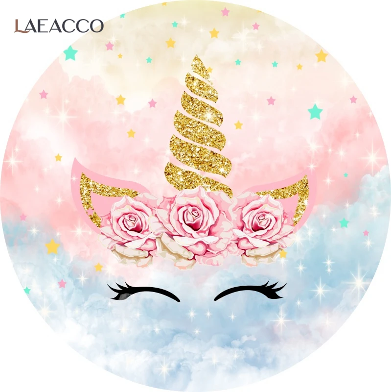 Laeacco Gold Glitters Unicorn Star Newborn Baby Shower Birthday Party Photography Backdrop Custom Photo Background Studio | Электроника