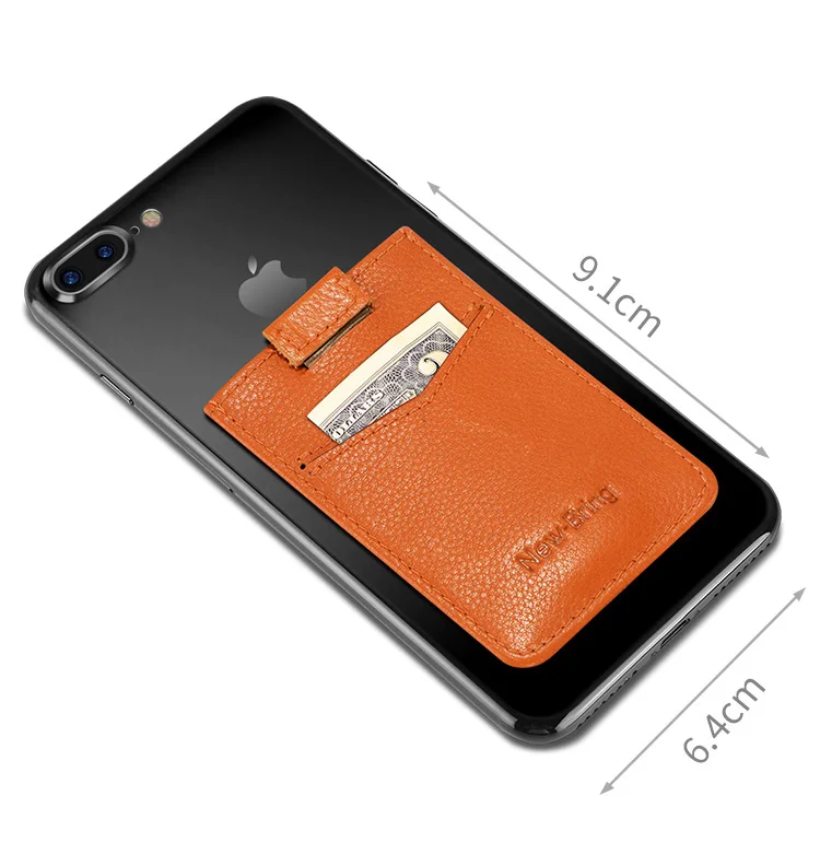 NewBring, ультра тонкий, натуральная кожа, универсальный, задний ID держатель для карт, для телефона, бизнес, кредитный карман, 3 м, клейкий чехол, наклейка