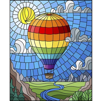 

Hot Air Balloon Scenery Landscape Diamond Embroidery 5D Diamond Painting Diamond Mosaic Rhinestone Picture Dimond GIFT