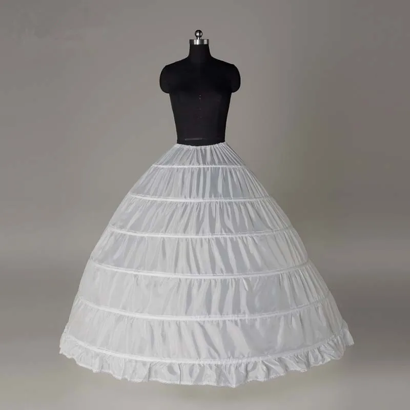 Пышный подъюбник Белый Черный Красный Нижняя юбка 6 обруч Нижняя юбка vestidos para boda - Цвет: Белый