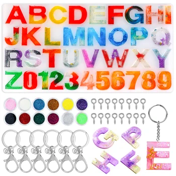 

Alphabet Resin Silicone Molds Set Backward Casting Letter Number Epoxy Molds for Resin