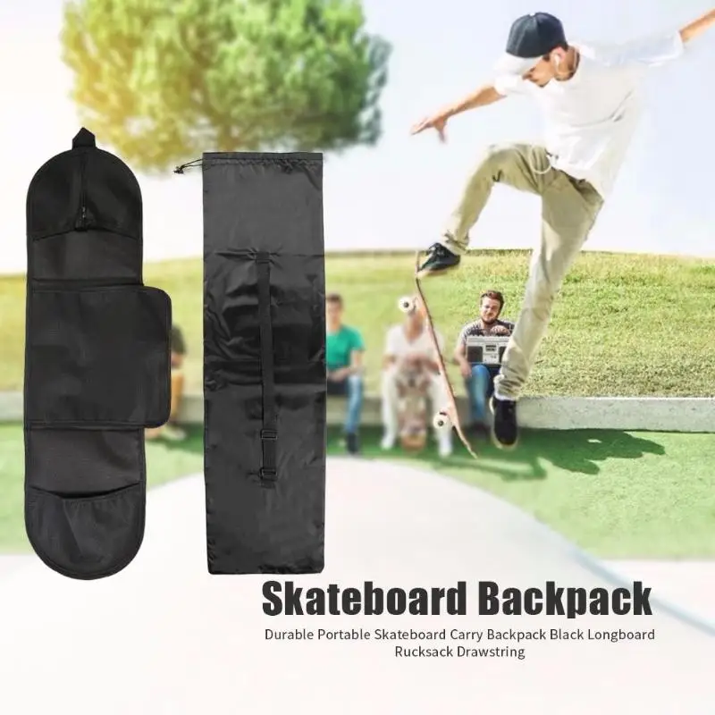 Открытый Портативный Скейтборд сумка для переноски Регулируемая черная сумка для хранения