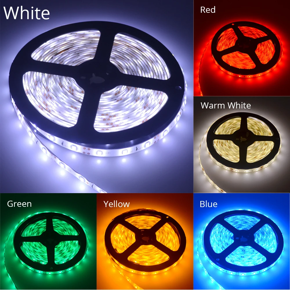 Hviero 5M 2835 300Led Led Strip IP65 Waterproof RGB Light DC 12V Flexible Lighting String Home Decoration Lamp Ribbon Tape Desk Lamp
