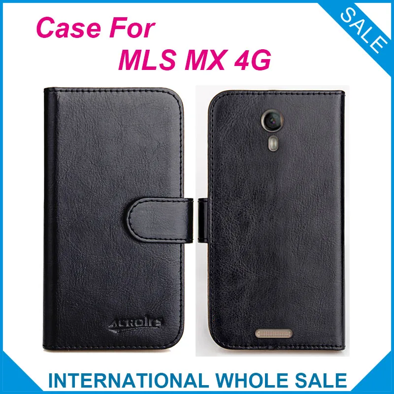 

Original! MLS MX 4G Case 6 Colors High Quality Flip Leather Wallet Case For MLS MX 4G Cover Slots Phone Bag