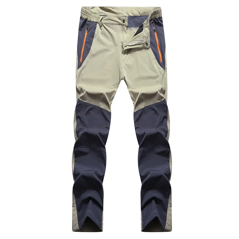 JACKSANQI Мужские штаны Походные штаны эластичные быстросохнущие для активного летнего спорта дышащие альпинистские Трекинговые Брюки RA240 - Цвет: Dark Blue Khaki