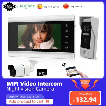 

Jeatone Tuya smart phone7 ‘’ WIFI wireless video intercoms for home indoor Monitor Doorbell with 720P camera Outdoor System unit