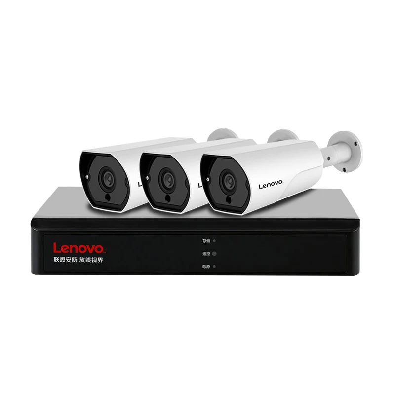 LENOVO 3CH 1080P POE NVR Kit 2.0MP HD камера видеонаблюдения системы безопасности аудио монитор ip-камера P2P уличная система видеонаблюдения - Цвет: Белый