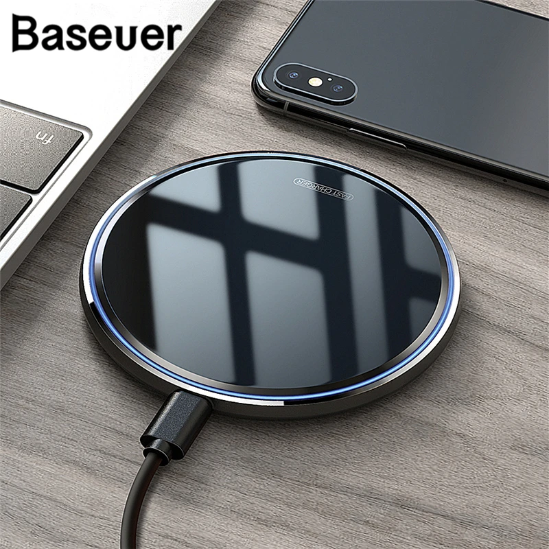 

Brand Wireless Charger 10W Qi for Samsung S9 S10+ Note 9 8 Mirror Wireless Charging Pad 7.5W for iPhone X/XS Max XR 8 Plus