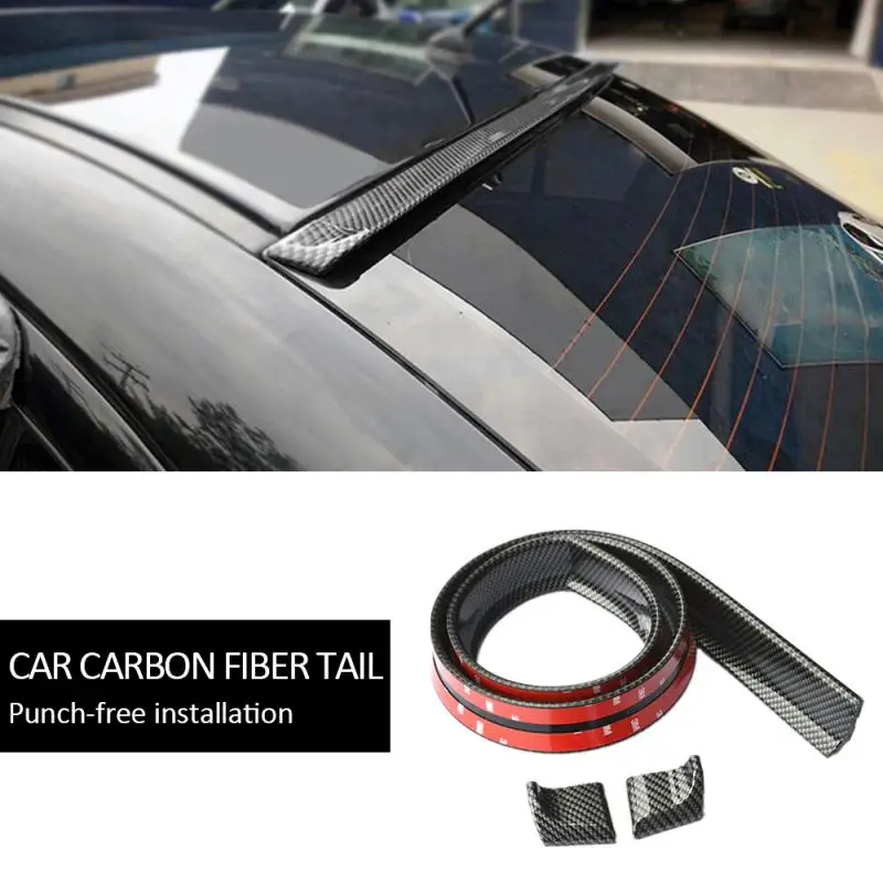 Carbon Fiber Tail Wing And Stator Wing 3D Carbon Fiber Large Tail Wing And Small Tail Wing Anti-Scratch Guard Chrome Sticker