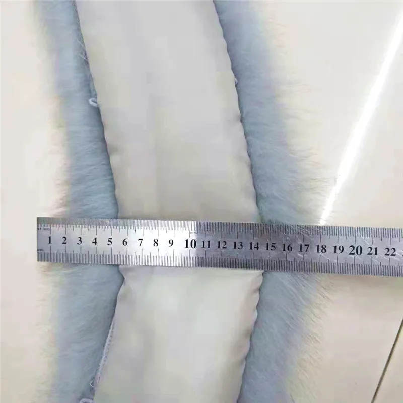 Qearlstar Лисий меховой воротник парка пальто с капюшоном натуральный бренд Fox fur Trim шарф большой светло-серый Костюмы аксессуары 75*15 см Z222