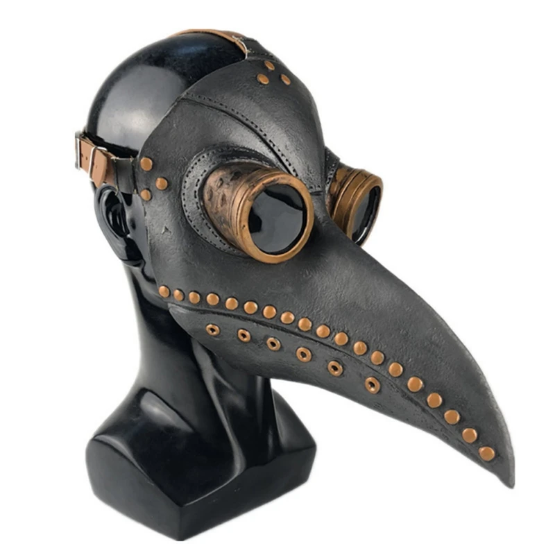 

Halloween Led Plague Doctor Latex Mask Light Masquerade Mascara Long Nose Beak Bird Crow Cosplay Steampunk Halloween Accessories