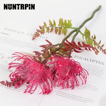 

2Heads/branch Leucospermum Artificial Flowers for Wedding decoration flores artificiales plastic fake flowers fleur artificielle