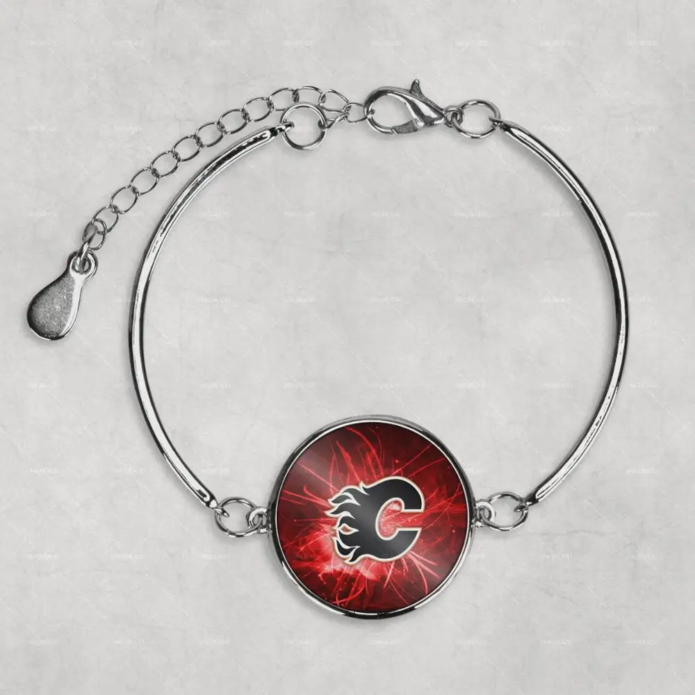 

Calgary Flames Photo Bracelet custom photo Bracelet Silver Photo Bracelet jewellery Mother Mum Gift Baby Shower cute Gift
