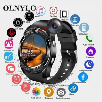 

New V8 Smart Watch Bluetooth Smart Watches Touch Screen Wristbands With Camera SIM Card Slot Waterproof Sports Watch For Android
