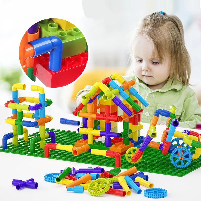 Details about   Water Pipe Building Blocks Toys Enlightening Pipeline Tunnel Construction Toys 