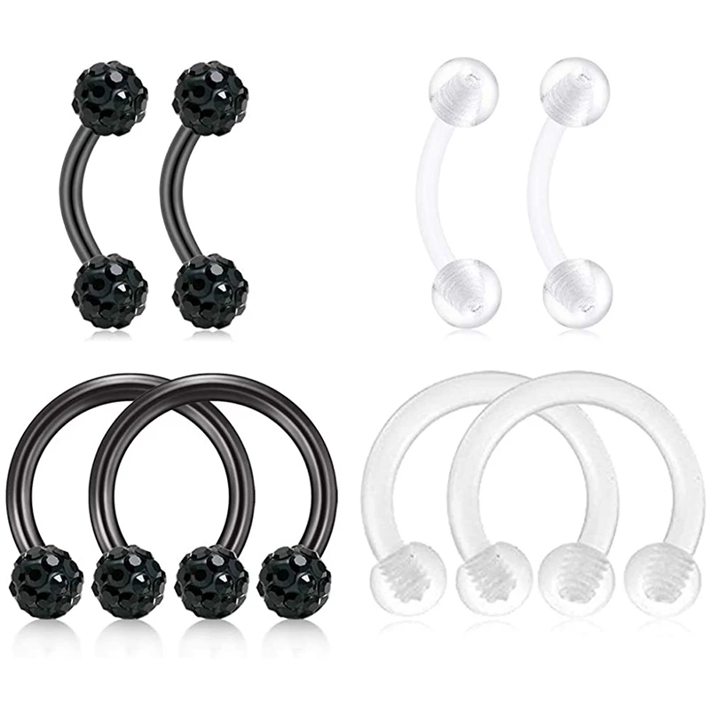 Pendientes de cartílago de 16G, pendientes conchas antihélix, Rook Tragus, anillos de Piercing Vertical, labio, larbetes, paquete de joyería para el corporal| AliExpress