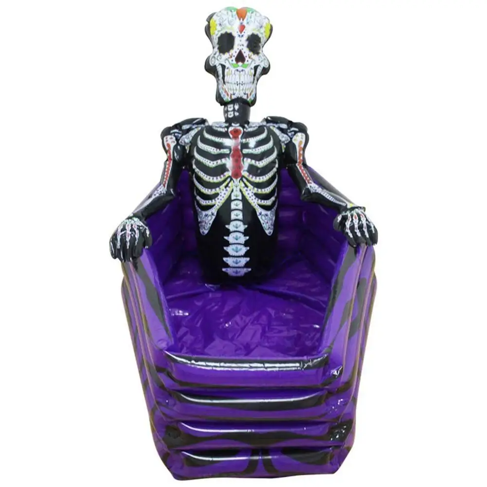 halloween inflatable skull coffins ice bucket pool