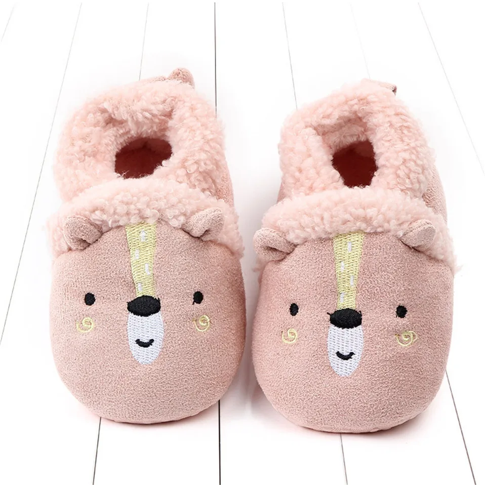 Baby Shoes Adorable Infant Slippers Toddler Baby Boy Girl Knit Crib Shoes Cute Cartoon Anti-slip Prewalker Baby Slippers