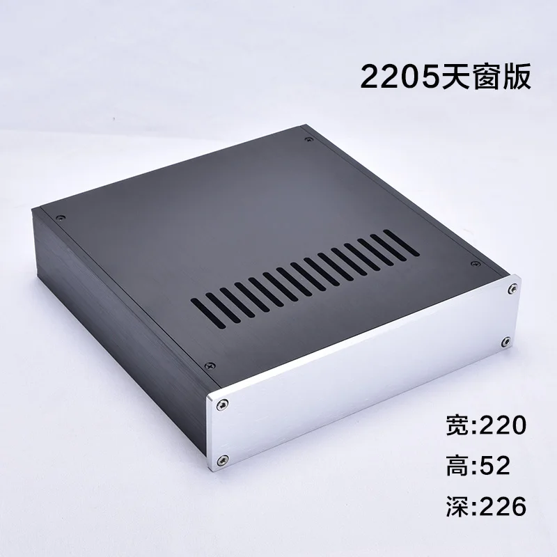 Size (mm) : W220 H52 L226 BZ2205 All Aluminum Chassis Amplifier Audio Housing Power Amp Case DIY Box Pre-Amp Enclosure