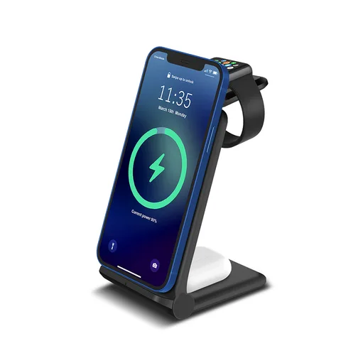 3 in 1 Wireless Charger for iPhone 13 12 11 XS XR X 8 Apple Watch 7 6 SE Airpods Pro Fast Charging Stand For Samsung S20 S10