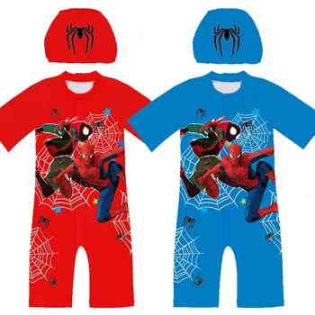 

2020 summer children's clothing new spider-man boy printed jumpsuit Cosplay costume cartoon Kids Boys spider-man swimwear
