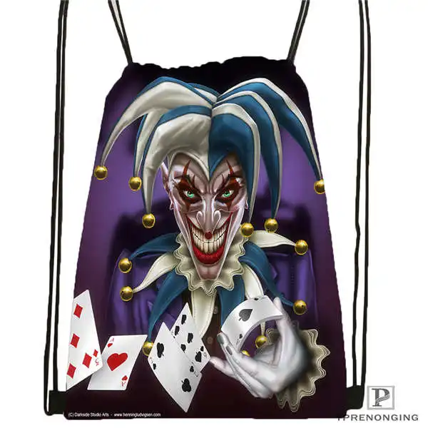 Drawstring Backpack Custom joker-batman-card походная сумка на шнурке милый рюкзак для детей(черная спинка) 31x40 см#2018612-01-(2 - Цвет: Drawstring Backpack