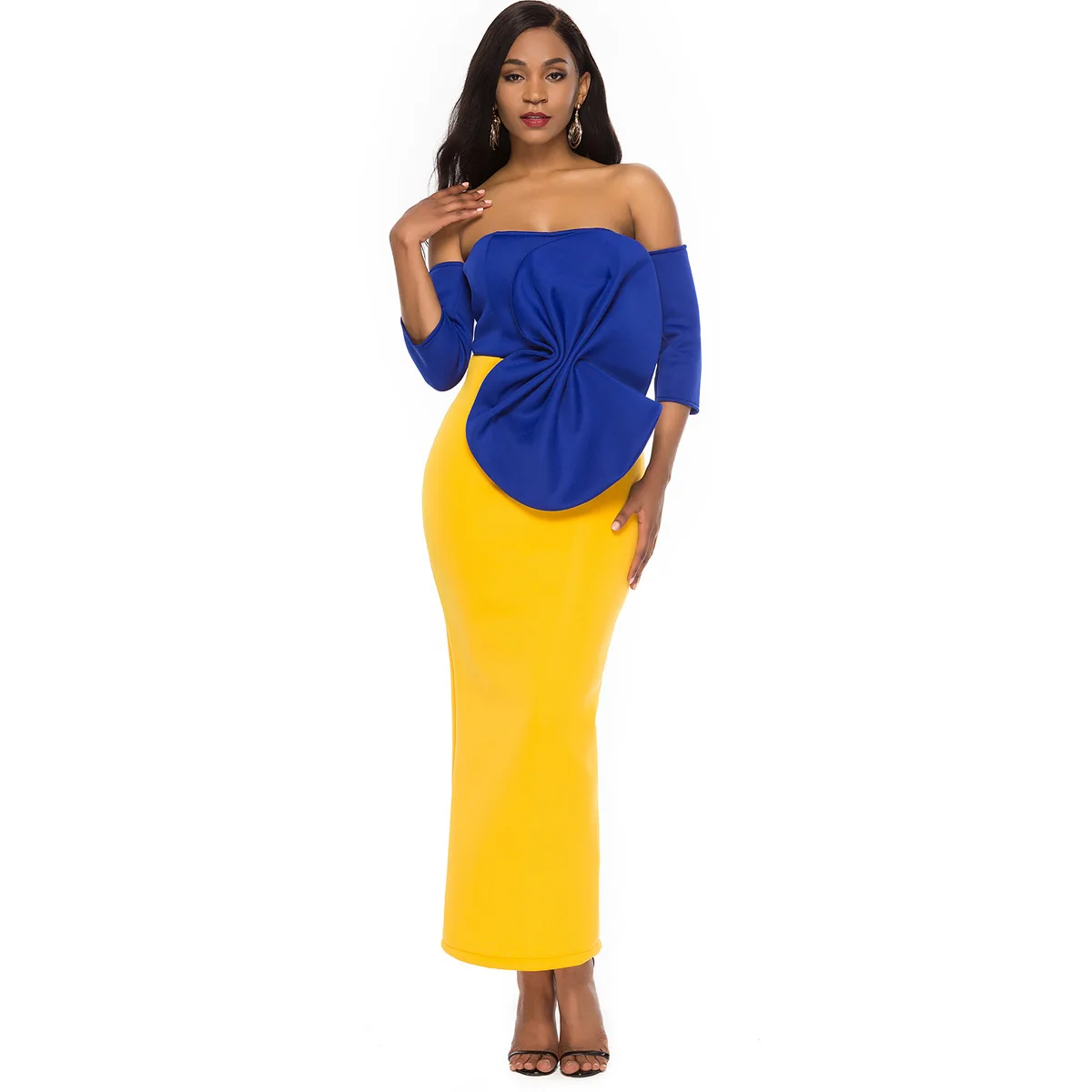 

New Short Sleeve Bodycon Bandage Dresses Women Vestidos 2020 Elegant Bow Party Dress Long Celebrity Sexy Clubwear Pencil Dresses